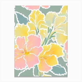 Gladioli Pastel Floral 3 Flower Canvas Print