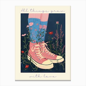 All Things Grow With Love Spring Flowers And Sneakers 1 Canvas Print