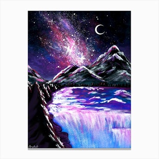 Galaxy Mountains Canvas Print