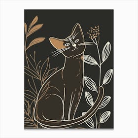 Havana Brown Cat Minimalist Illustration 4 Canvas Print