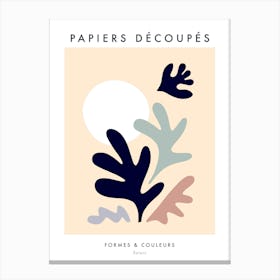 Matisse Minimal Serene Foliage Cut-outs on Sun and Bird Canvas Print