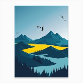Landscape With Birds Canvas Print