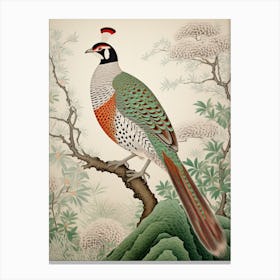 Ohara Koson Inspired Bird Painting Pheasant 3 Canvas Print