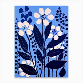Blue Flower Illustration Lily Of The Valley 1 Canvas Print