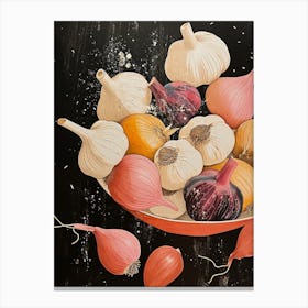Art Deco Garlic & Onions 1 Canvas Print