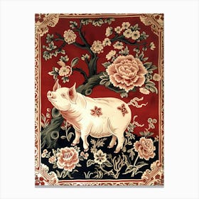 Chinese Lunar Year Of The Pig 3 Full William Morris Style Canvas Print