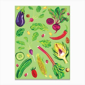 Spring Vegetables Green Canvas Print