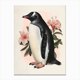 Adlie Penguin Saunders Island Vintage Botanical Painting 4 Canvas Print