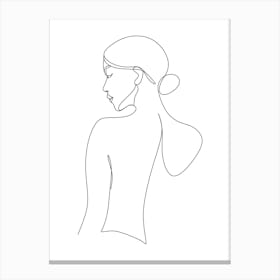 Woman'S Profile.Scandinavian wall art Canvas Print