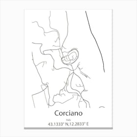 Corciano,Italy Minimalist Map Canvas Print