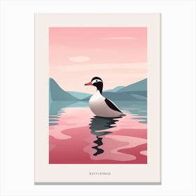 Minimalist Bufflehead 2 Bird Poster Canvas Print