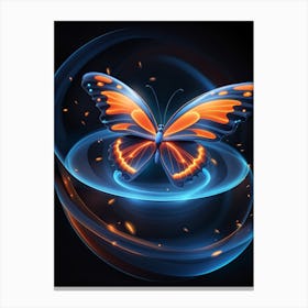 Butterfly In A Circle Canvas Print