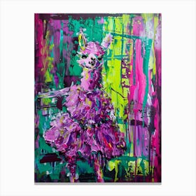 Animal Party: Crumpled Cute Critters with Cocktails and Cigars Llama 1 Canvas Print