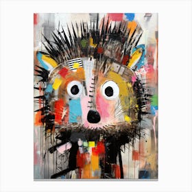 Streets Alive: Hedgehog's Basquiat-Style Adventure Canvas Print