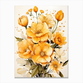 Whirlwind Of Petals Dynamic Floral Expression Canvas Print