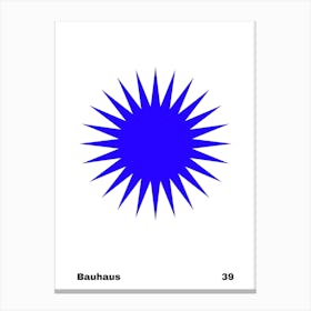Geometric Bauhaus Poster Blue 39  Canvas Print