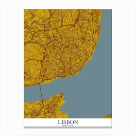 Lisbon Yellow Blue Canvas Print