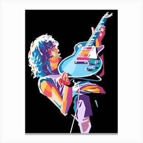 Jimmy Page on stage wpap art style Canvas Print