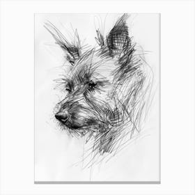 Portuguese Podengo Pequeno Charcoal Dog Line  Canvas Print