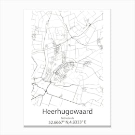 Heerhugowaard,Netherlands Minimalist Map Canvas Print