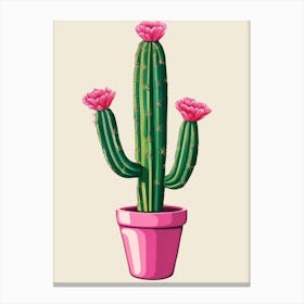 Cactus In A Pot 3 Canvas Print