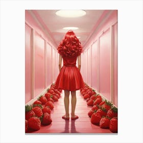 Strawberry Girl art print 1 Canvas Print