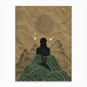 Woman In The Mountains 3 Canvas Print