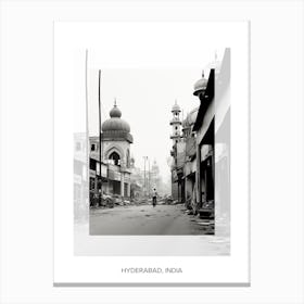 Poster Of Hyderabad, India, Black And White Old Photo 4 Canvas Print