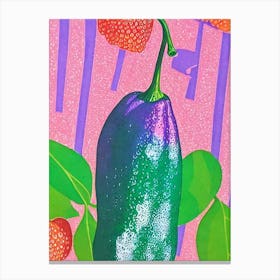 Anaheim Pepper 2 Risograph Retro Poster vegetable Canvas Print