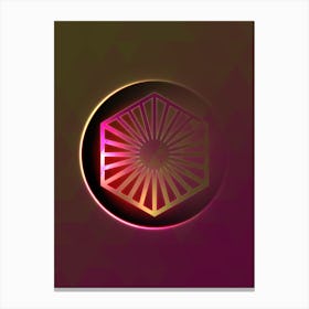 Geometric Neon Glyph on Jewel Tone Triangle Pattern 460 Canvas Print