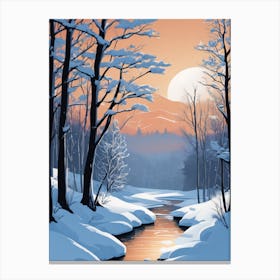 Winter Landscape Painting Canvas Print