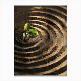 Circular Pattern With A Leaf Canvas Print