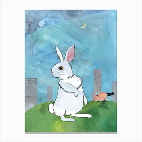 Watercolour Bunny & Fox Canvas Print