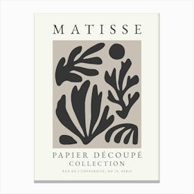 Matisse Print Black 3 Canvas Print