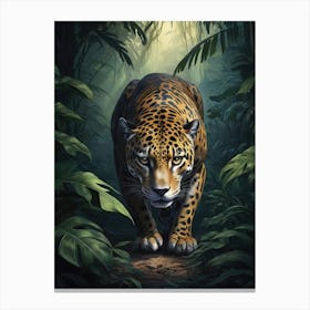 Jaguar In The Jungle Wild Animal Canvas Print