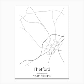 Thetford Mines,Canada Minimalist Map Canvas Print