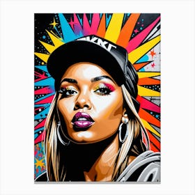Graffiti Mural Of Beautiful Hip Hop Girl 86 Canvas Print