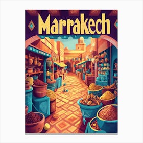 Aihrgdesign A 1970s Inspired Travel Poster For Marrakech 1 Canvas Print