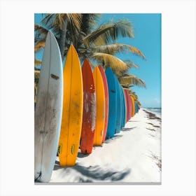 Colorful Surfboards On The Beach 1 Canvas Print