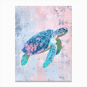 Simple Pastel Sea Turtle Painting Canvas Print