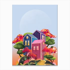 Hilltop Houses Canvas Print