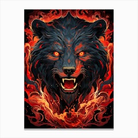 Fire And Ice Bear Canvas Print