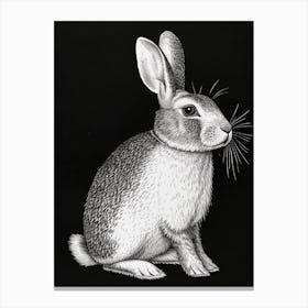 Argente Blockprint Rabbit Illustration 4 Canvas Print