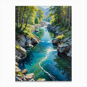 River In The Woods Canvas Print