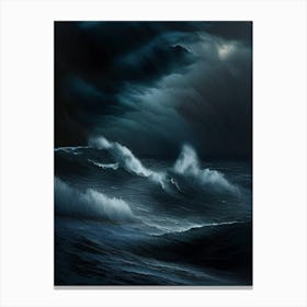 Stormy Weather Waterscape Crayon 1 Canvas Print