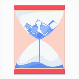 Hourglass With Melting Ice Canvas Print