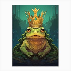 King Of Frogs Art Nouveau 4 Canvas Print