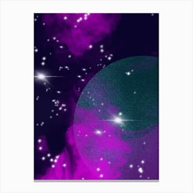 Luminescent space #1 - space neon art, nebula Canvas Print