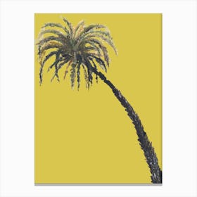 Palm Tree Yellow Background 1 Canvas Print