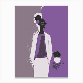 Beautiful Bold Successful Black Woman Abstract Remix Lilac Canvas Print